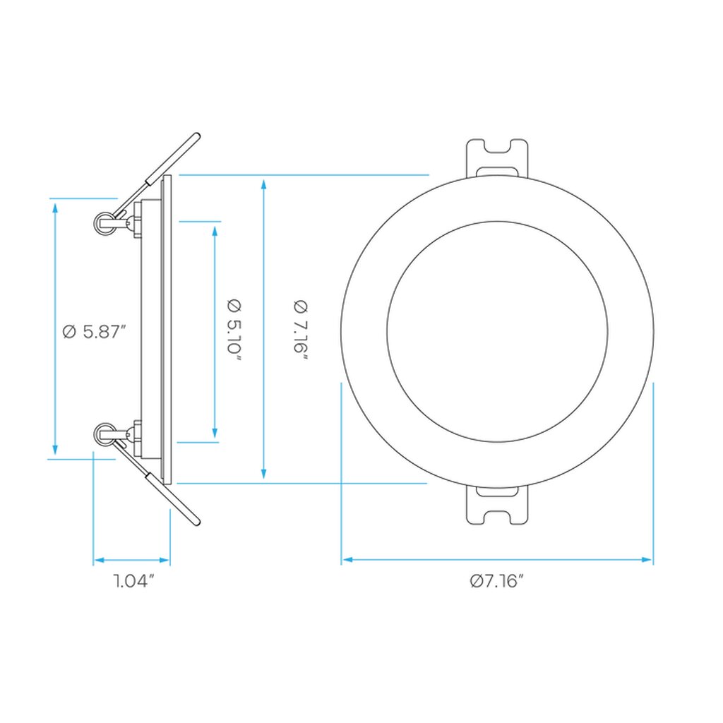 Luxrite LR22745 13W 6" Round LED Downlight Dimmable Fixture