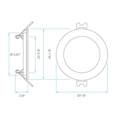 Luxrite LR22745 13W 6" Round LED Downlight Dimmable Fixture