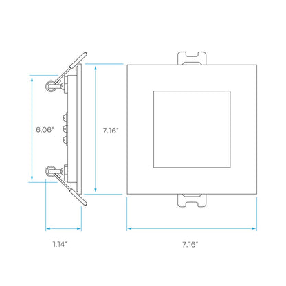 Luxrite LR22748 13W 6" Square LED Downlight Dimmable Fixture