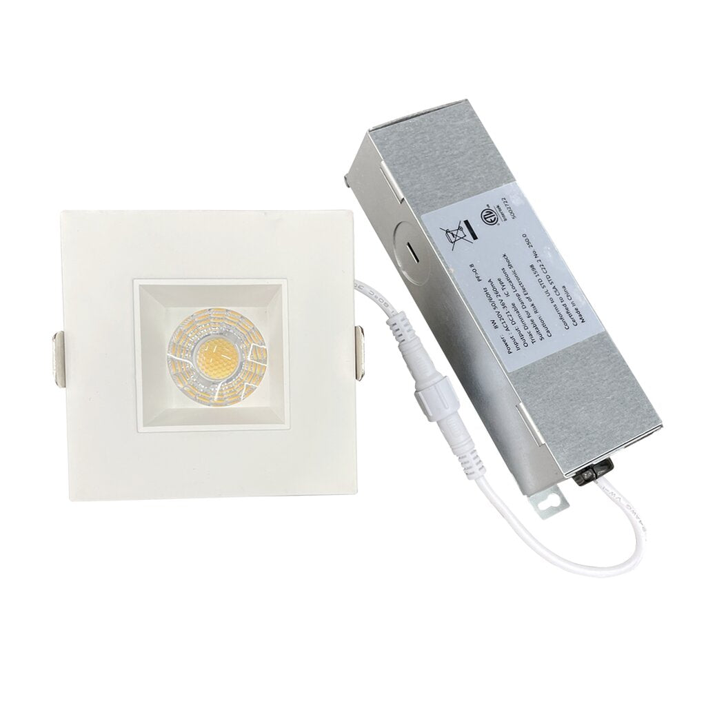 Luxrite LR23277 8W LED Dimmable Fixture 2" CCT Square Canless