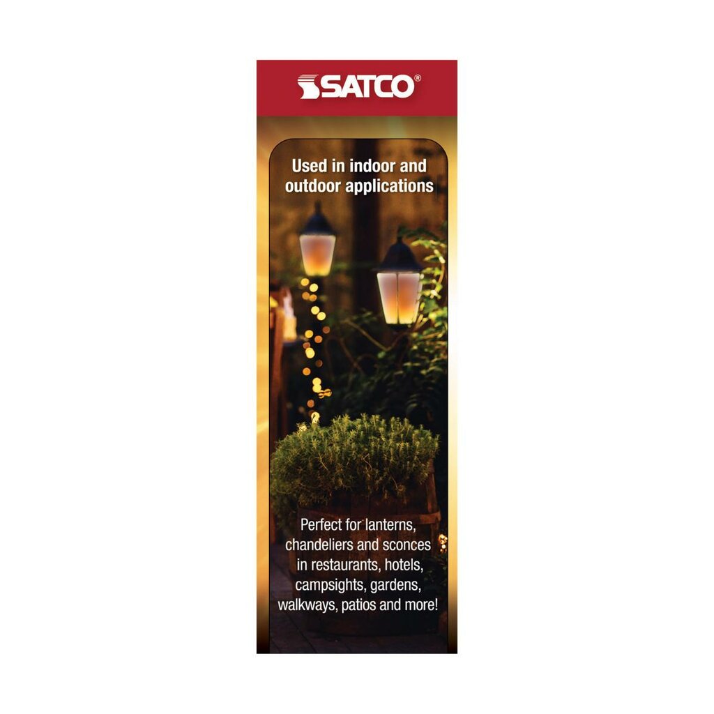 8 pack - Satco S29807 2W B11 Amber Flame LED Light Bulb