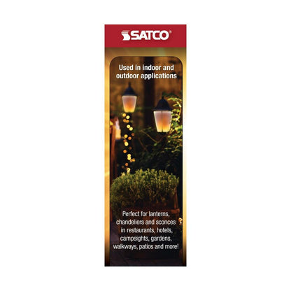 8 pack - Satco S29807 2W B11 Amber Flame LED Light Bulb