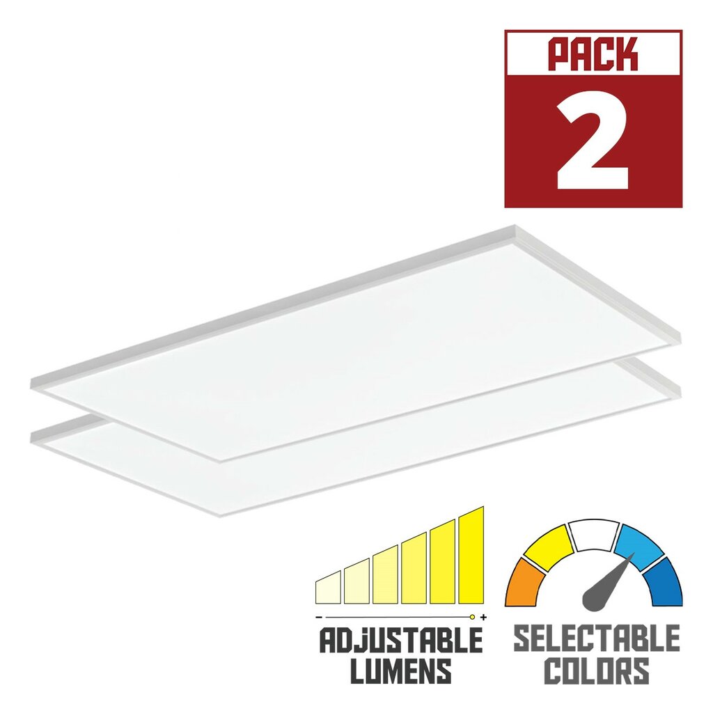 2 pack - Lithonia STAKS 2X4 ALO6 SWW7 35W/55W LED Flat Panel Dimmable