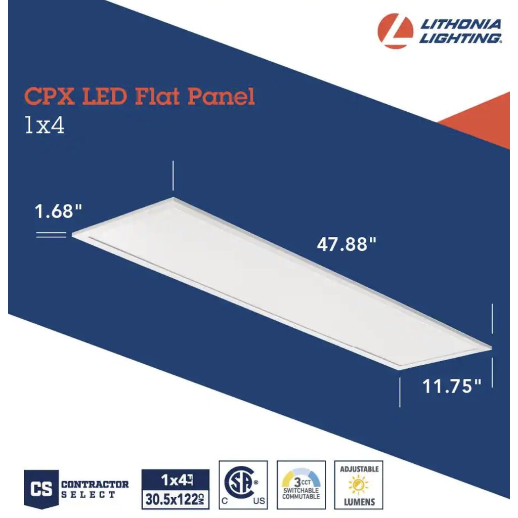 Lithonia CPX 1X4 ALO7 SWW7 M4 35.7W LED Fixture Contractor Select CPX