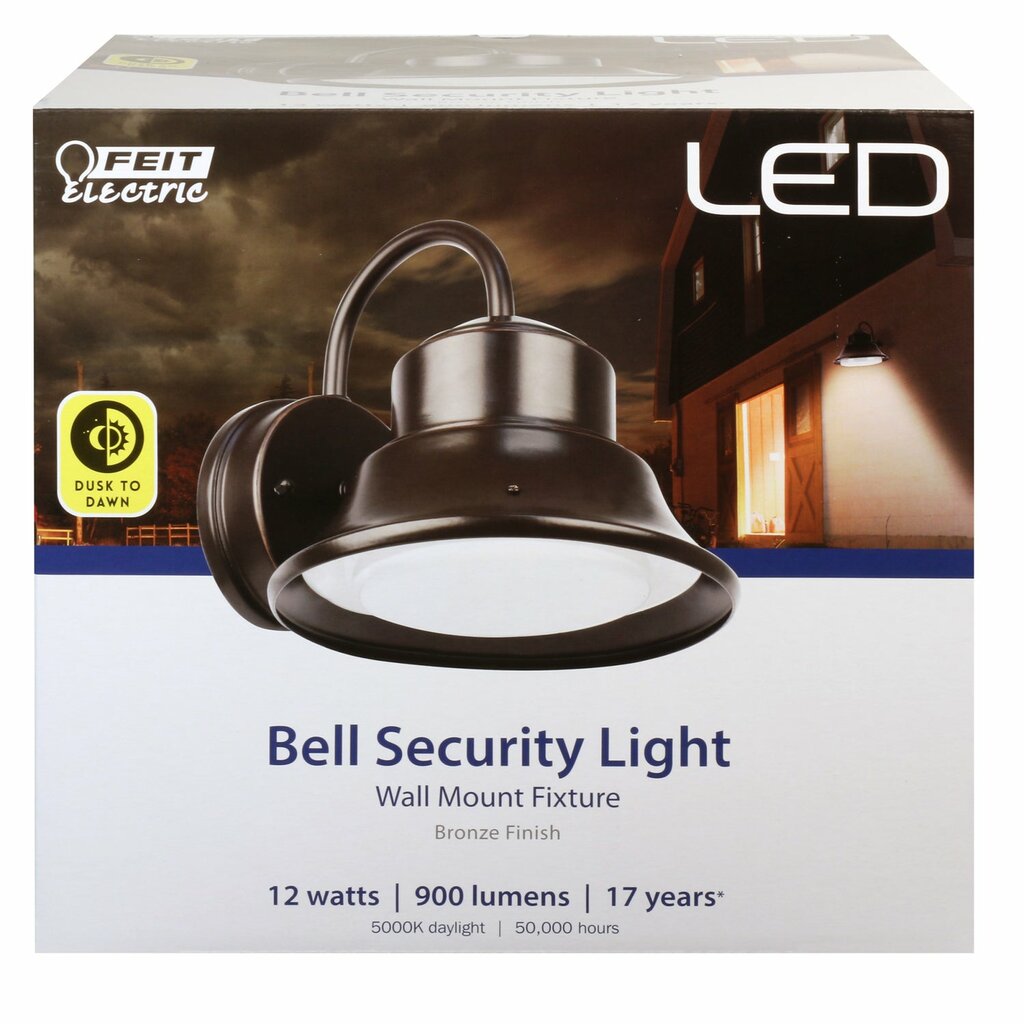 Feit Electric S8BWM/850/DD/BZ 12W LED Dusk to Dawn Fixture 900 Lumens