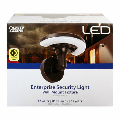 Feit Electric S9EWM/850/DD/BZ 12W LED Dusk to Dawn Fixture Bronze