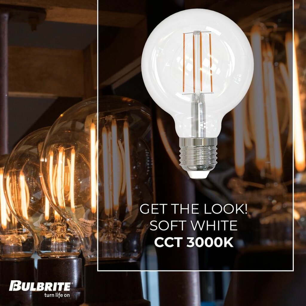 4 pack - Bulbrite 862877 8.5W G25 Soft White Light Bulb