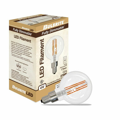 4 pack - Bulbrite 862874 4W G16 Warm White Light Bulb