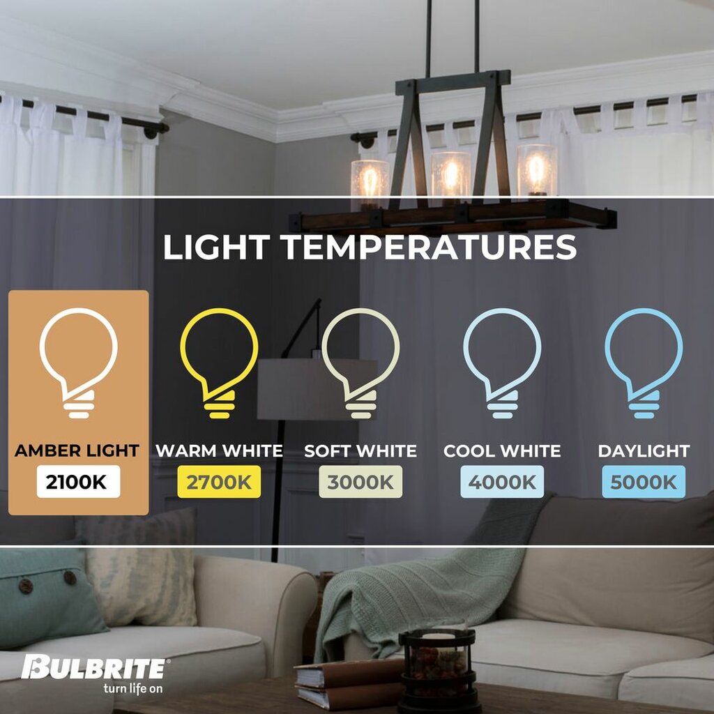 4 pack - Bulbrite 862867 3W ST18 Amber Light Bulb