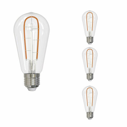 4 pack - Bulbrite 862867 3W ST18 Amber Light Bulb