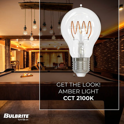 4 pack - Bulbrite 862866 4.5W A19 Amber Light Bulb