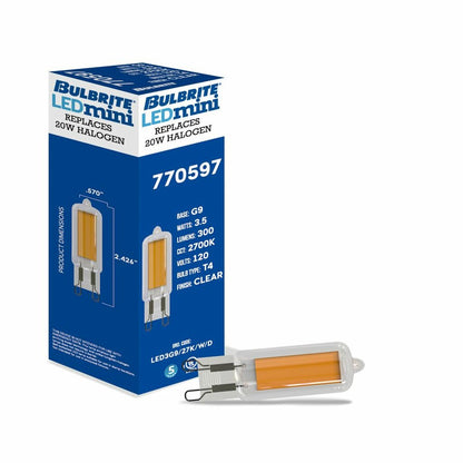 4 pack - Bulbrite 862862 3.5W G9 Warm White Light Bulb