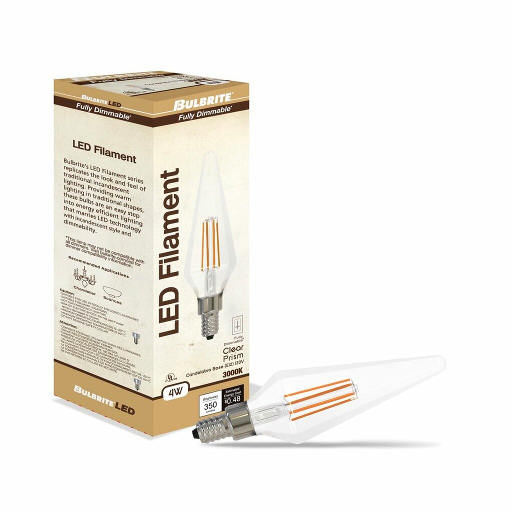 4 pack - Bulbrite 862861 4W Prism Soft White Light Bulb