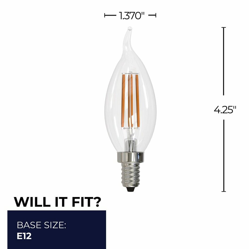 4 pack - Bulbrite 862858 6.5W CA10 Soft White Light Bulb