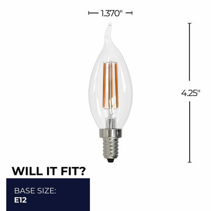 4 pack - Bulbrite 862858 6.5W CA10 Soft White Light Bulb