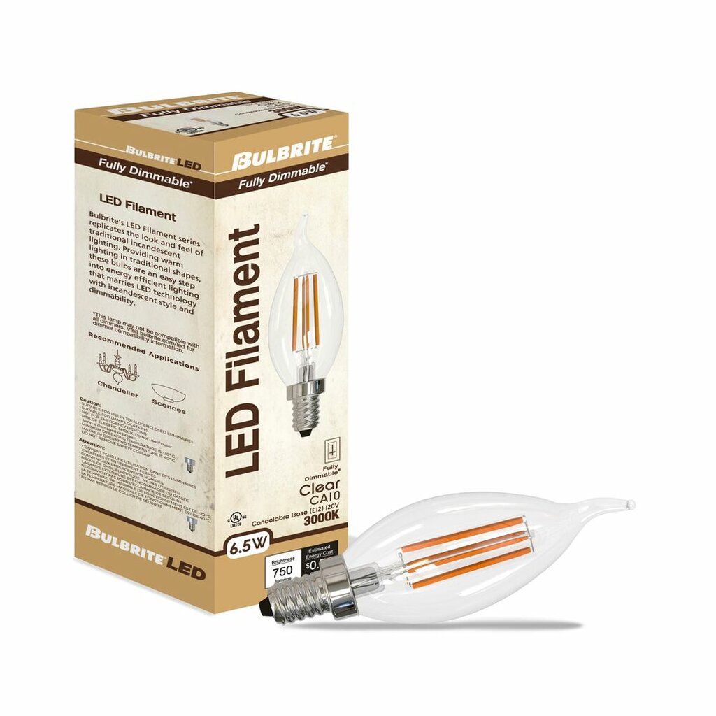 4 pack - Bulbrite 862858 6.5W CA10 Soft White Light Bulb
