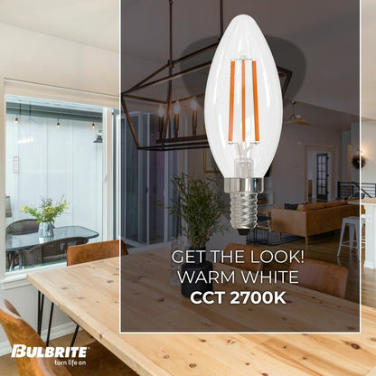 4 pack - Bulbrite 862855 6.5W B11 Warm White Light Bulb