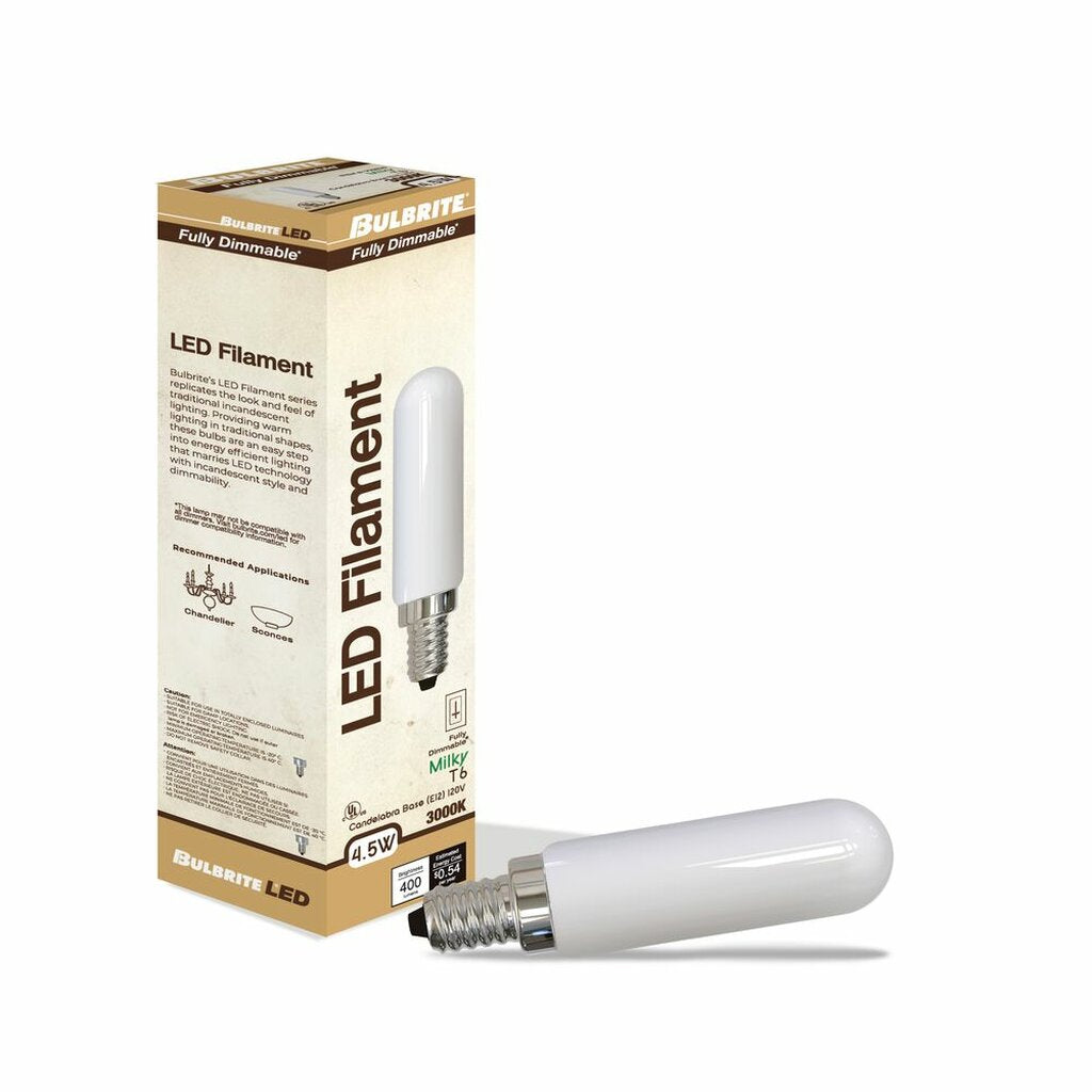 4 pack - Bulbrite 862854 4.5W T6 Soft White Light Bulb