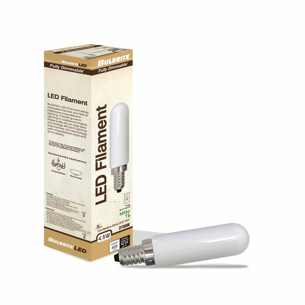 Bulbrite 862853 4.5W T6 Warm White LED Light Bulb
