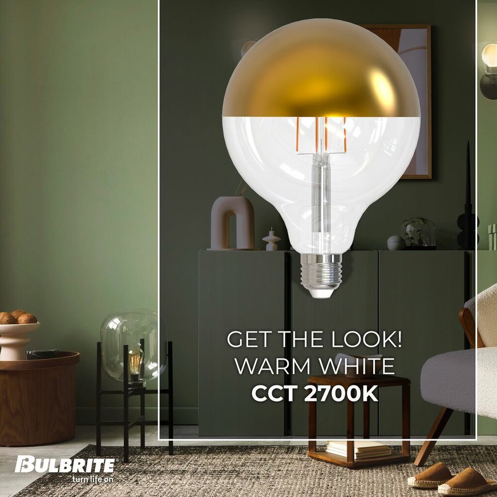 4 pack - Bulbrite 862852 6W G40 Warm White Light Bulb