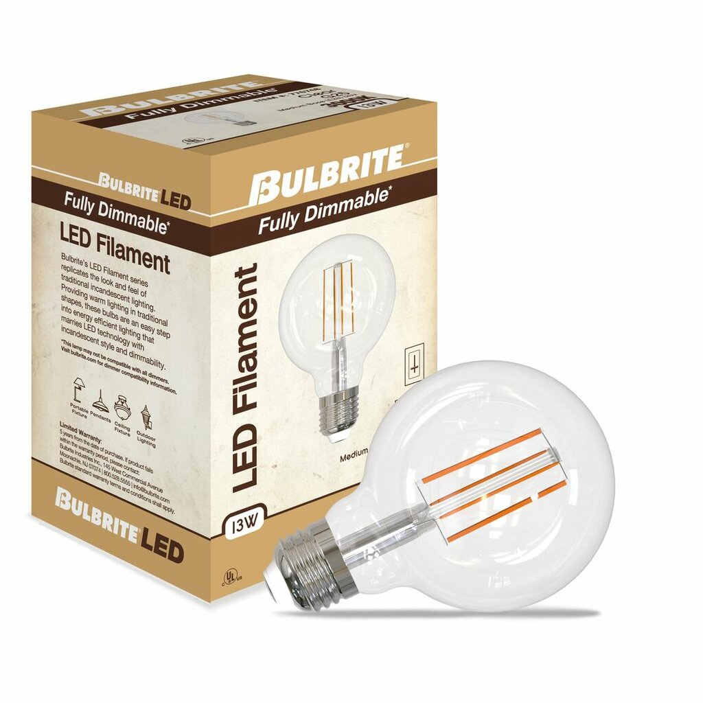 4 pack - Bulbrite 862851 13W G25 Soft White Light Bulb