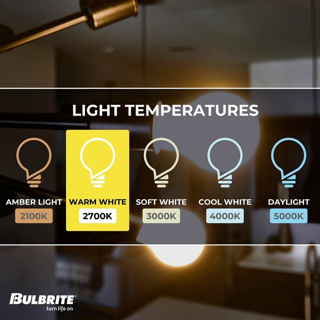 4 pack - Bulbrite 862846 7W A19 Warm White Light Bulb