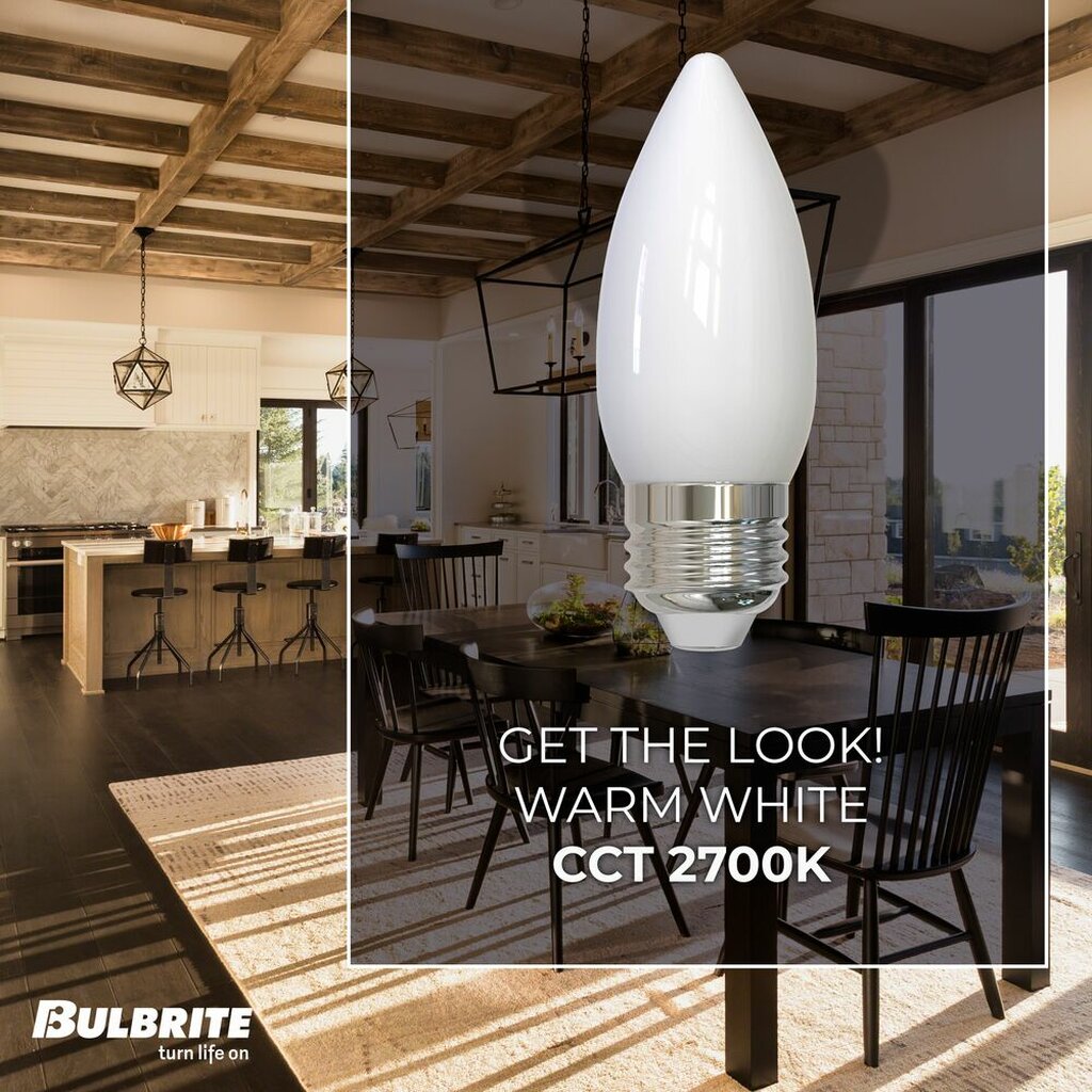 4 pack - Bulbrite 862844 5.5W B11 Warm White Light Bulb