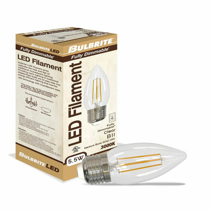 4 pack - Bulbrite 862843 5.5W B11 Soft White Light Bulb