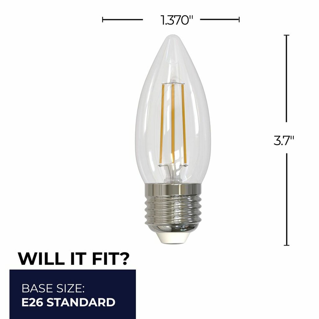 4 pack - Bulbrite 862842 5.5W B11 Warm White Light Bulb