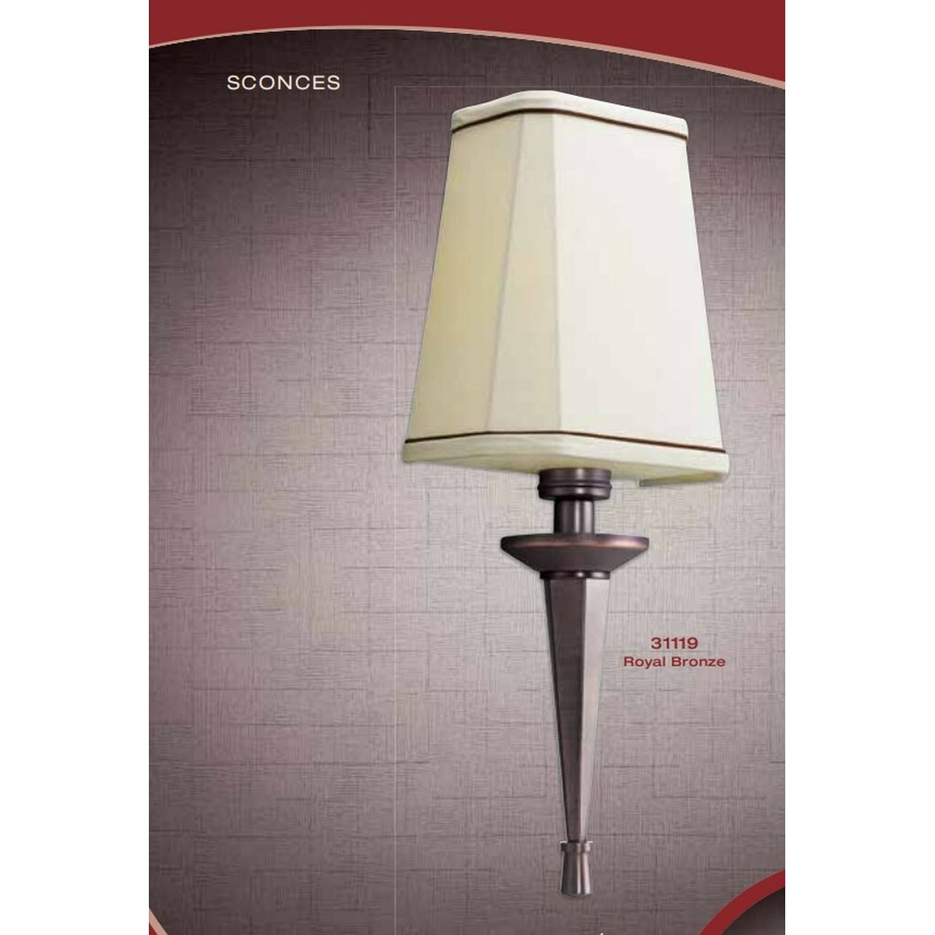 Aluche 31119 Decorative Fixture Royal Bronze Linen Shade w/Brown