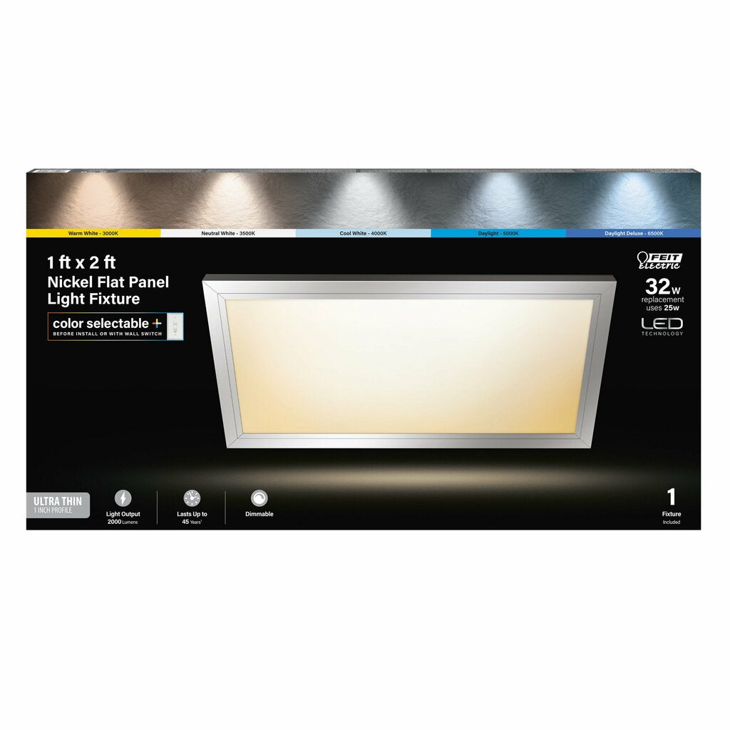 2 pack - Feit Electric FP1X2/6WY/NK 25W LED Dimmable Fixture Feit