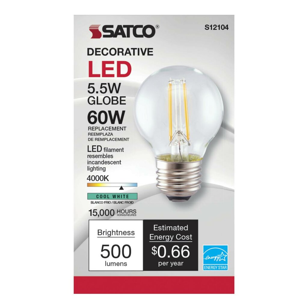 Satco S12104 6W G16 Cool White LED Light Bulb