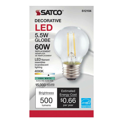 Satco S12104 6W G16 Cool White LED Light Bulb