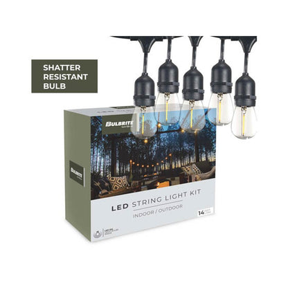 Bulbrite 812143 1W LED String Light Fixture 14-foot Kit with Clear