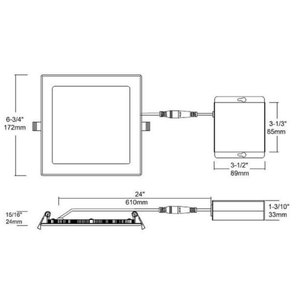 Halco 89097 12W 6" Square LED Downlight Dimmable Fixture ProLED Select