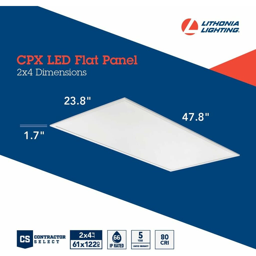 Lithonia CPX 2X4 ALO8 SWW7 IE10WCP 51W LED Flat Panel Dimmable Fixture