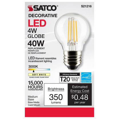 6 pack - Satco S21216 4W G16.5 LED Light Bulb
