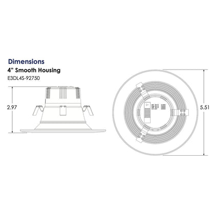 Energetic Lighting E3DL4B-92750 10W LED Beveled Downlight Dimmable