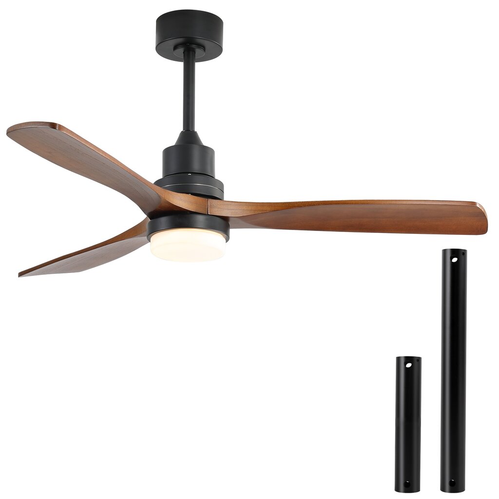 Energetic Lighting CFAN-DC3B52-BK 18W LED Ceiling Fan Fixture 52" 3
