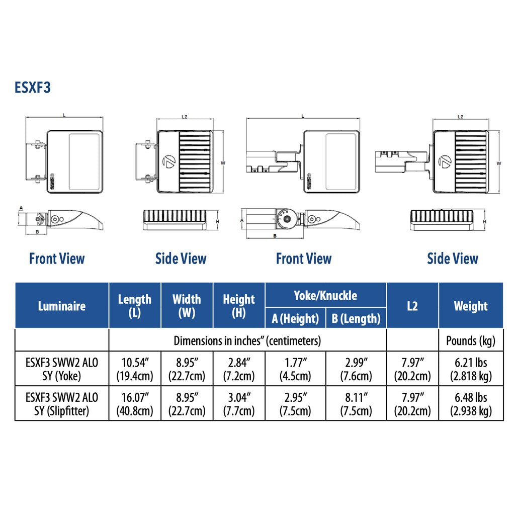 Lithonia ESXF3 ALO SWW2 YS DDB M2 53W/69W/100W LED Flood Light Fixture