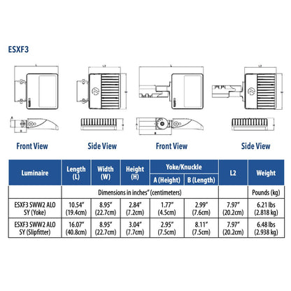 Lithonia ESXF3 ALO SWW2 YS DDB M2 53W/69W/100W LED Flood Light Fixture