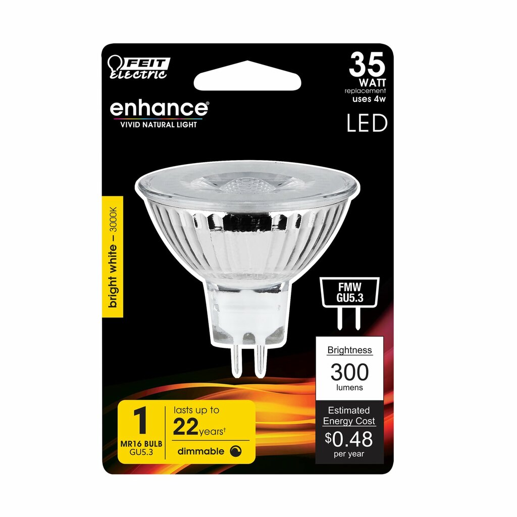 Feit Electric BPFMW/930CA 5W MR16 Warm White LED Light Bulb