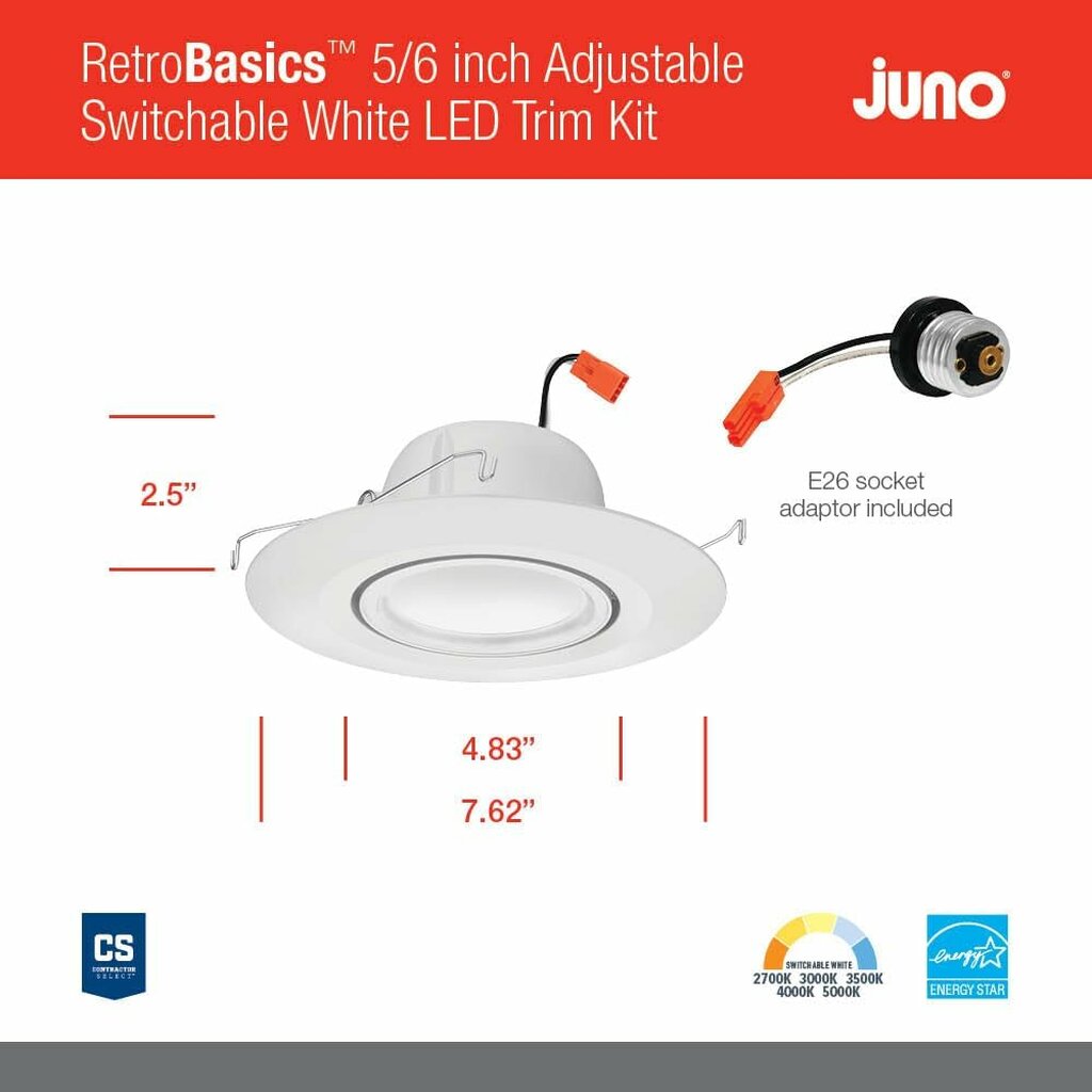 Lithonia RB56A SWW5 MW M6 9W LED Gimbal Dimmable Fixture CCT