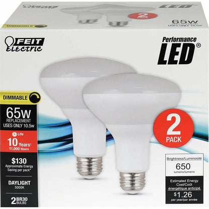 2 pack - Feit Electric BR30/DM/10KLED/2 10.5W BR30 Warm White LED