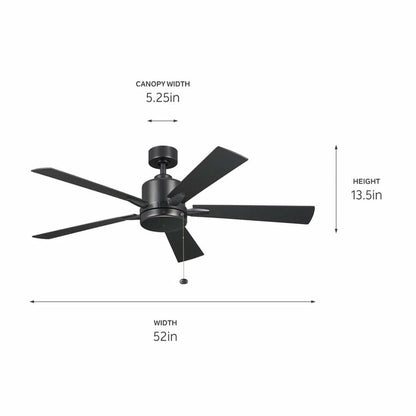 Kichler 330242SBK This Ceiling Fan from the Lucian collection by will
