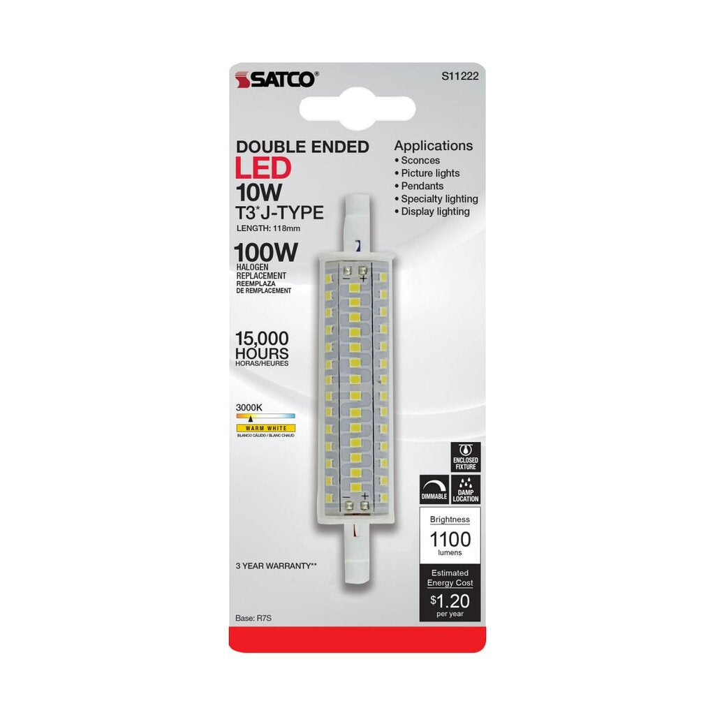 Satco S11222 10W T3 LED Light Bulb