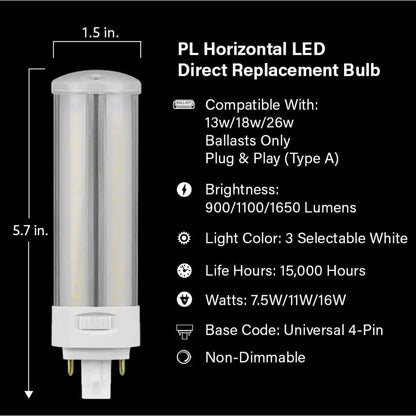 Feit Electric PL26AB/H/CCT/LEDG2 18W CCT LED Light Bulb