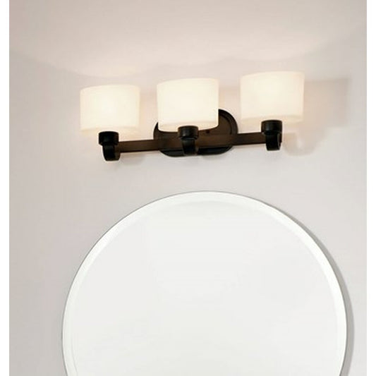 Kichler 37514 BK 60W Incandescent LED Vanity Fixture Light 3-Light