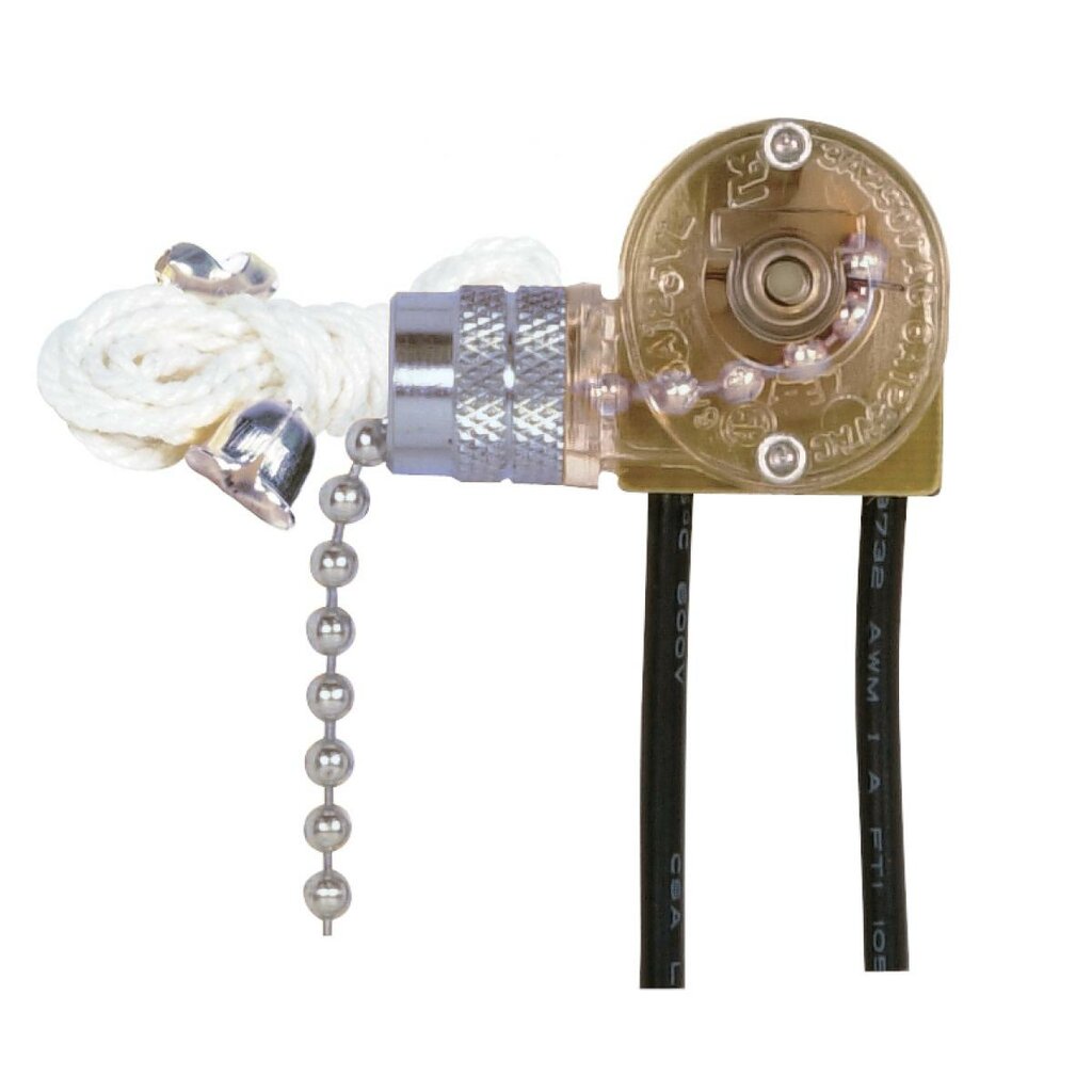 Satco 90-505 PULL CHAIN SWITCH Incandescent LED NLK FIN PULL CHAIN CAN
