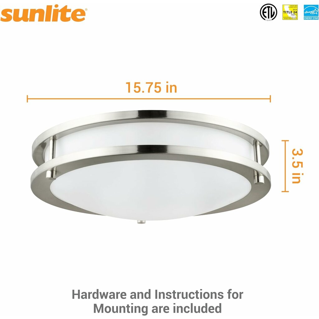 Sunlite 87796-SU 24W LED Ceiling Fixture Dimmable Fixture Surface